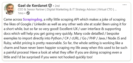 client testimonial